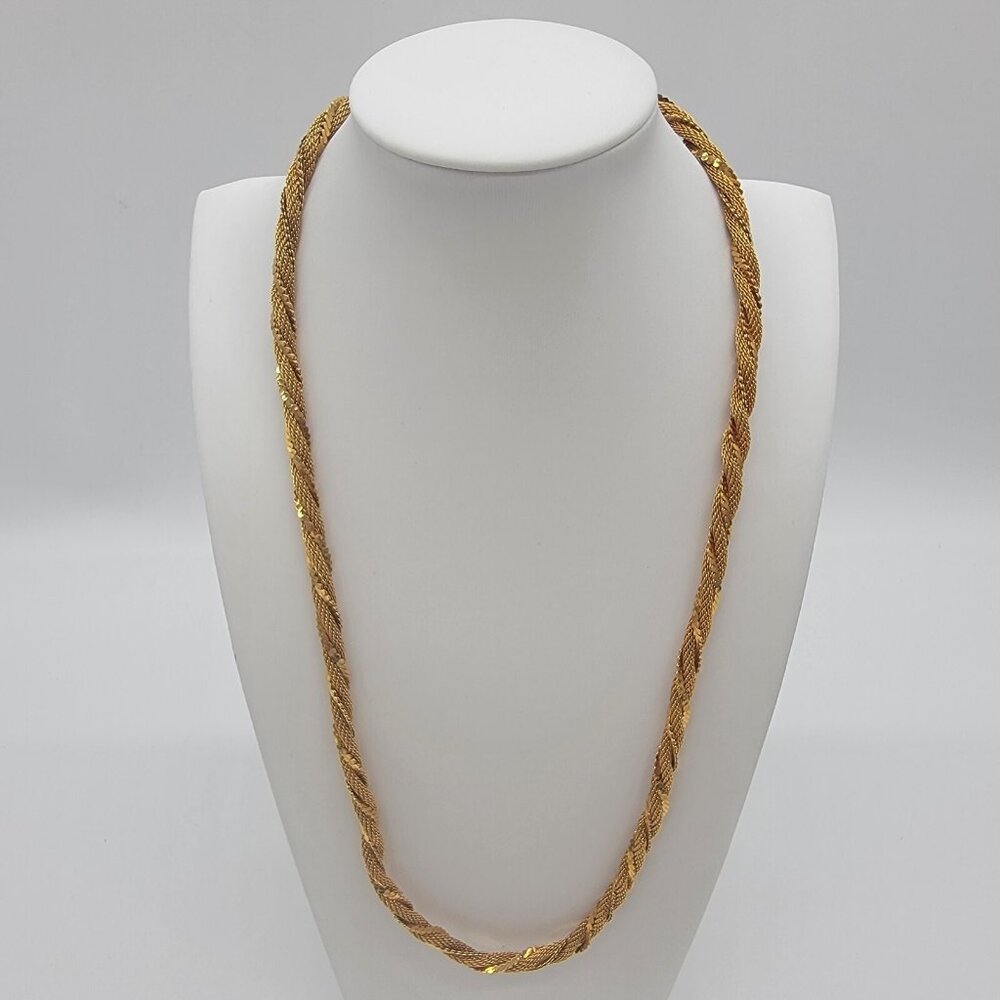 Vintage Twist Necklace Yellow Gold Tone 22 in.